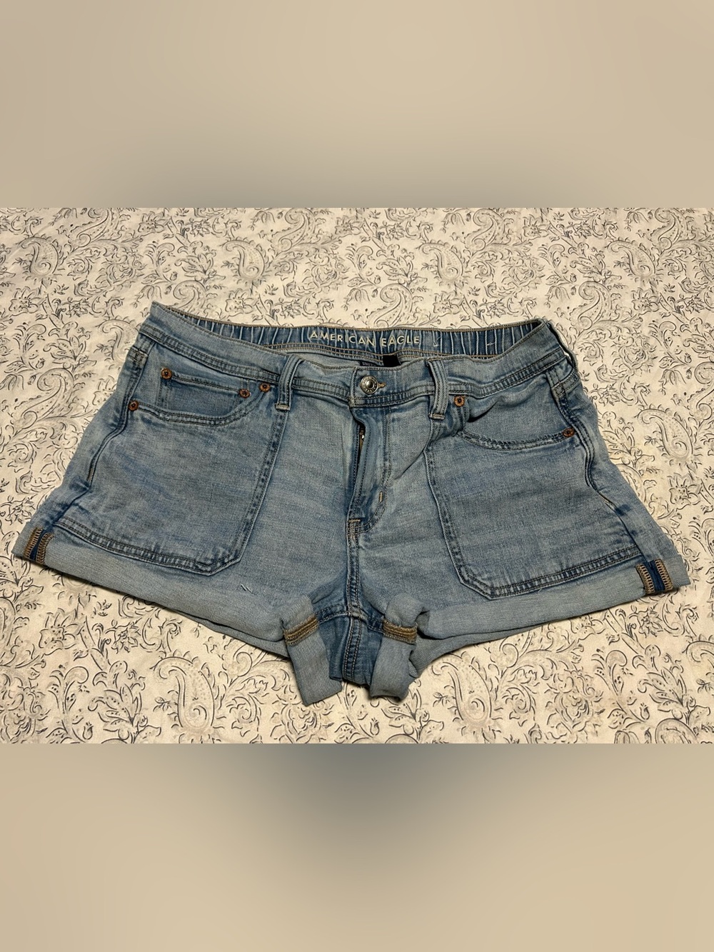American Eagle Outfitters Light Blue Denim stretch waist Women's Shorts